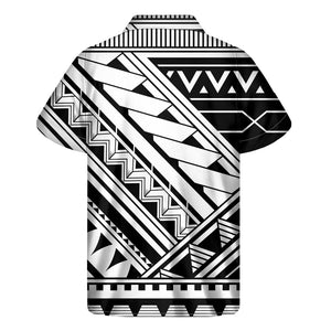 Maori Polynesian Tattoo Pattern Print Men's Short Sleeve Shirt