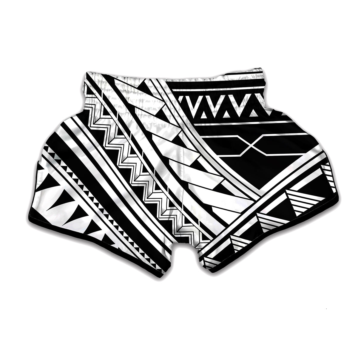 Maori Polynesian Tattoo Pattern Print Muay Thai Boxing Shorts