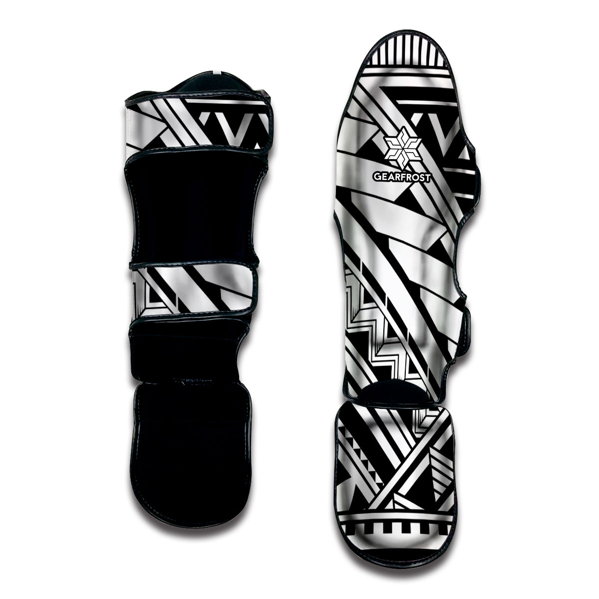 Maori Polynesian Tattoo Pattern Print Muay Thai Shin Guard