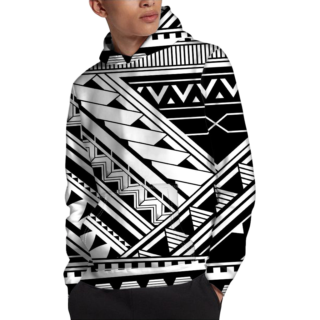 Maori Polynesian Tattoo Pattern Print Pullover Hoodie