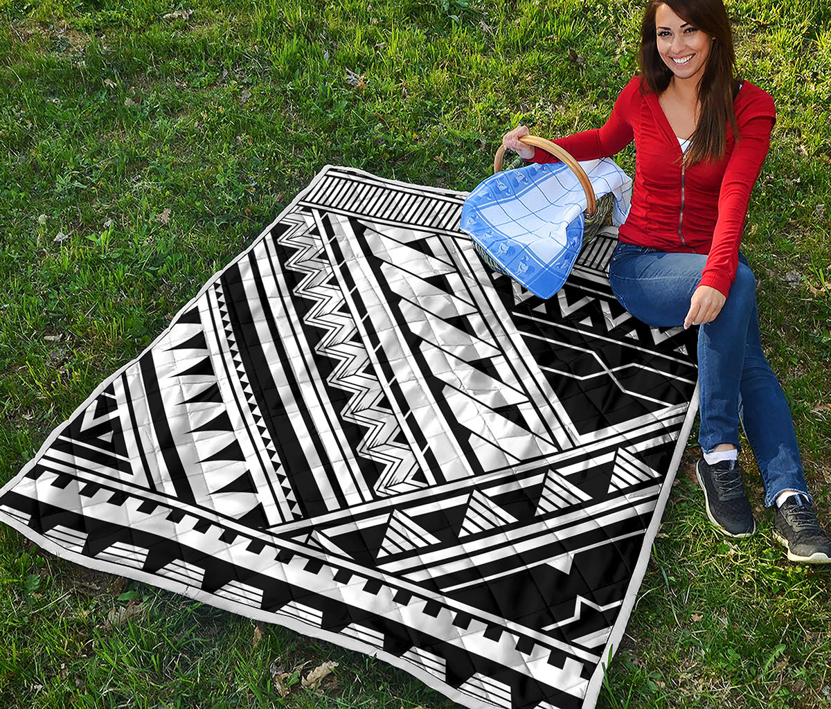 Maori Polynesian Tattoo Pattern Print Quilt