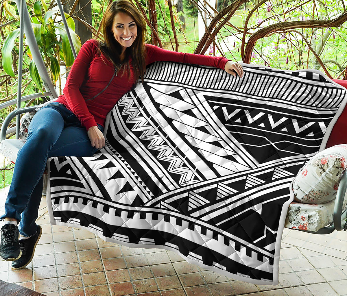 Maori Polynesian Tattoo Pattern Print Quilt