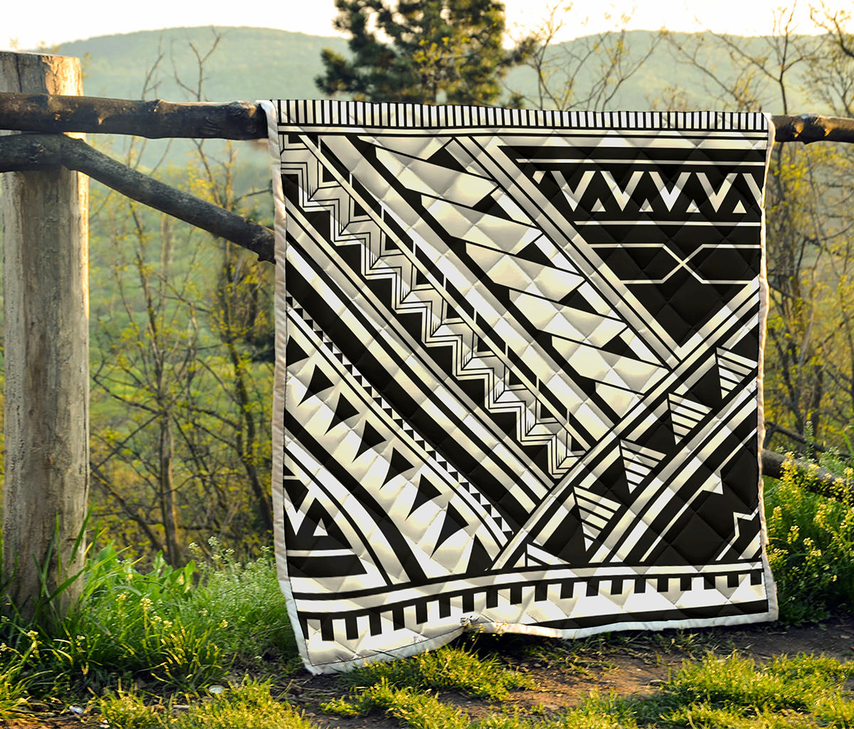 Maori Polynesian Tattoo Pattern Print Quilt