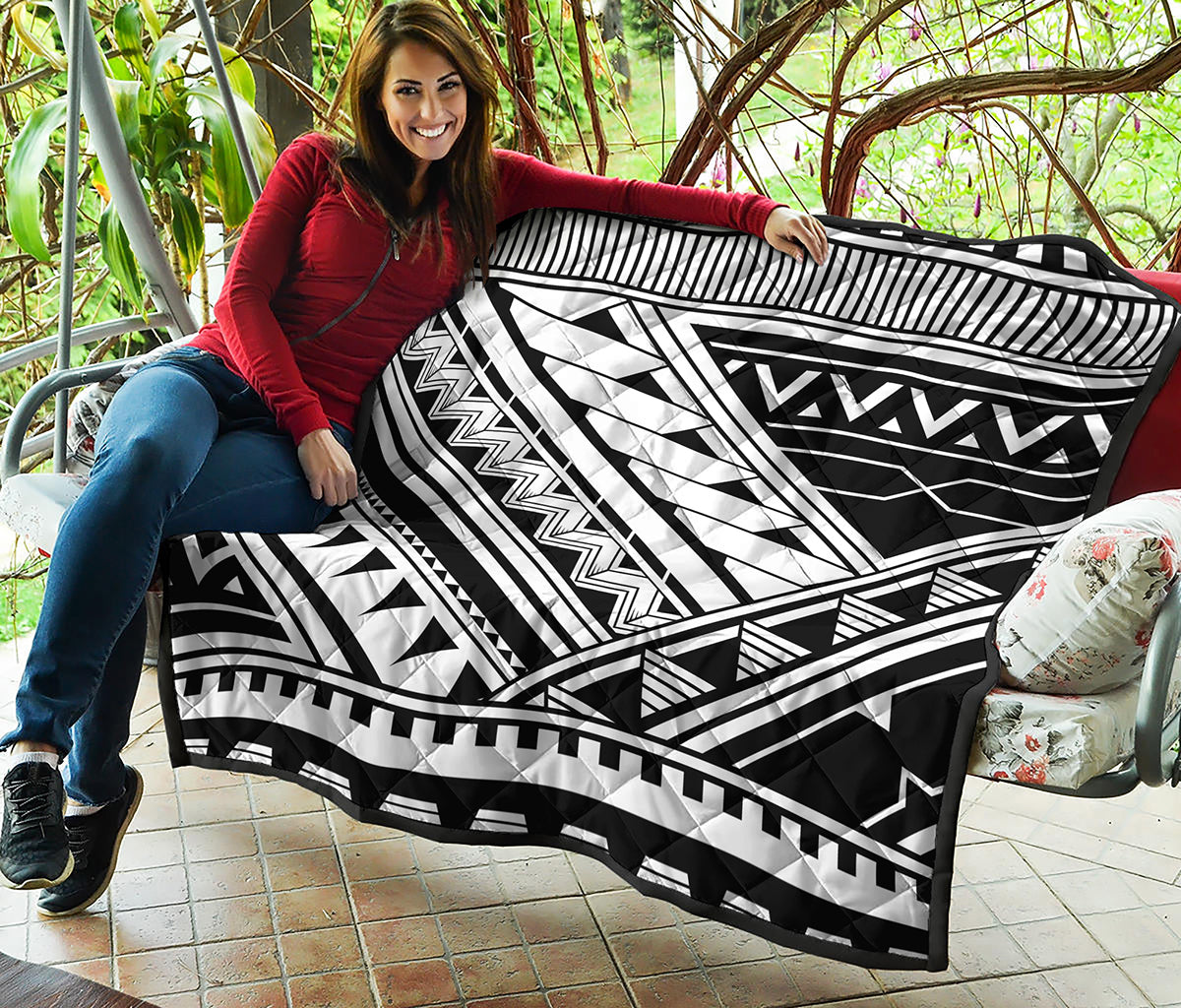 Maori Polynesian Tattoo Pattern Print Quilt