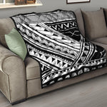 Maori Polynesian Tattoo Pattern Print Quilt