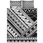 Maori Polynesian Tattoo Pattern Print Quilt Bed Set