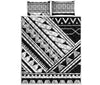 Maori Polynesian Tattoo Pattern Print Quilt Bed Set