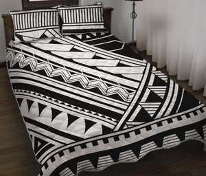 Maori Polynesian Tattoo Pattern Print Quilt Bed Set