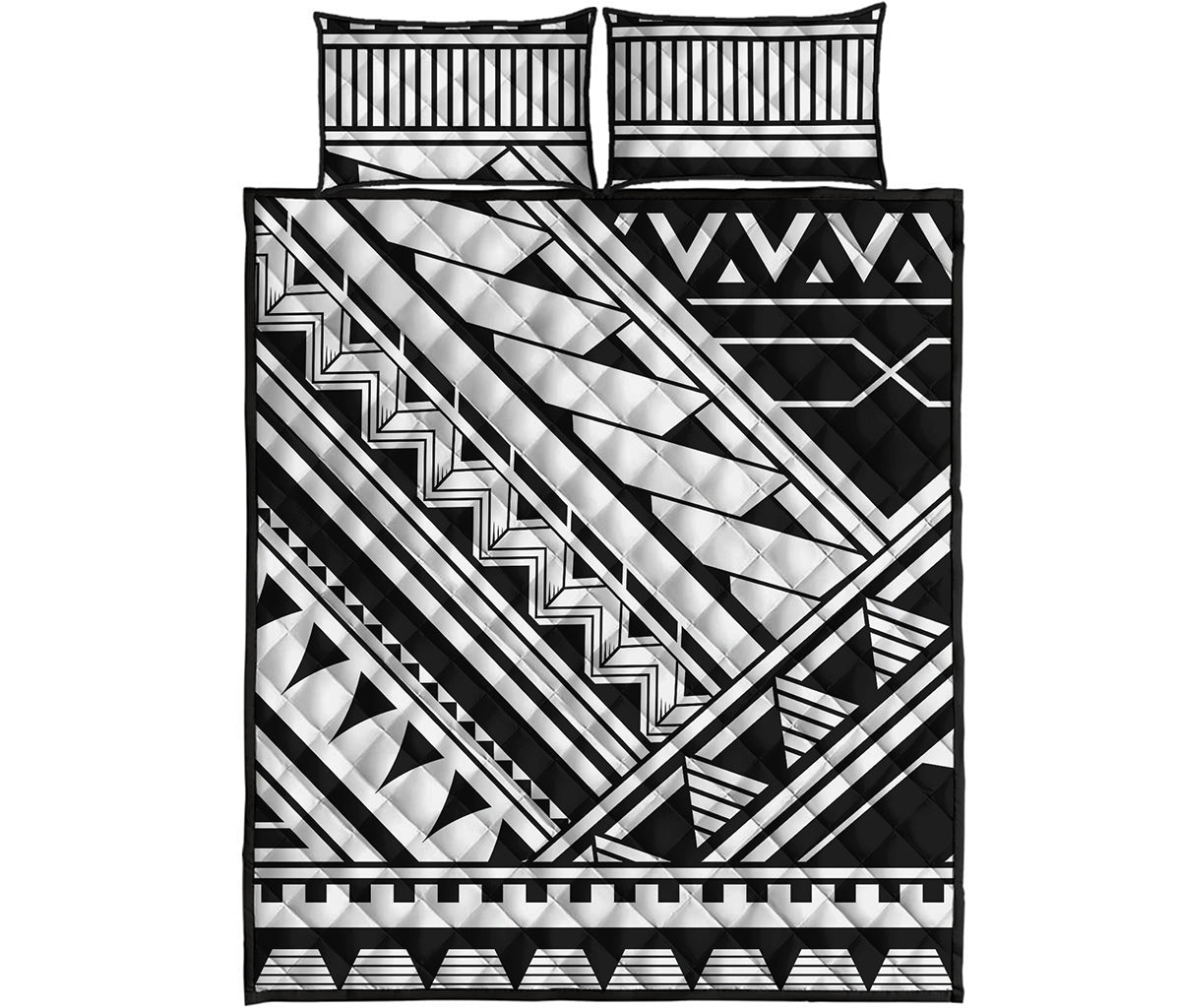 Maori Polynesian Tattoo Pattern Print Quilt Bed Set