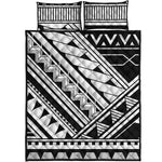 Maori Polynesian Tattoo Pattern Print Quilt Bed Set