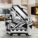 Maori Polynesian Tattoo Pattern Print Recliner Slipcover