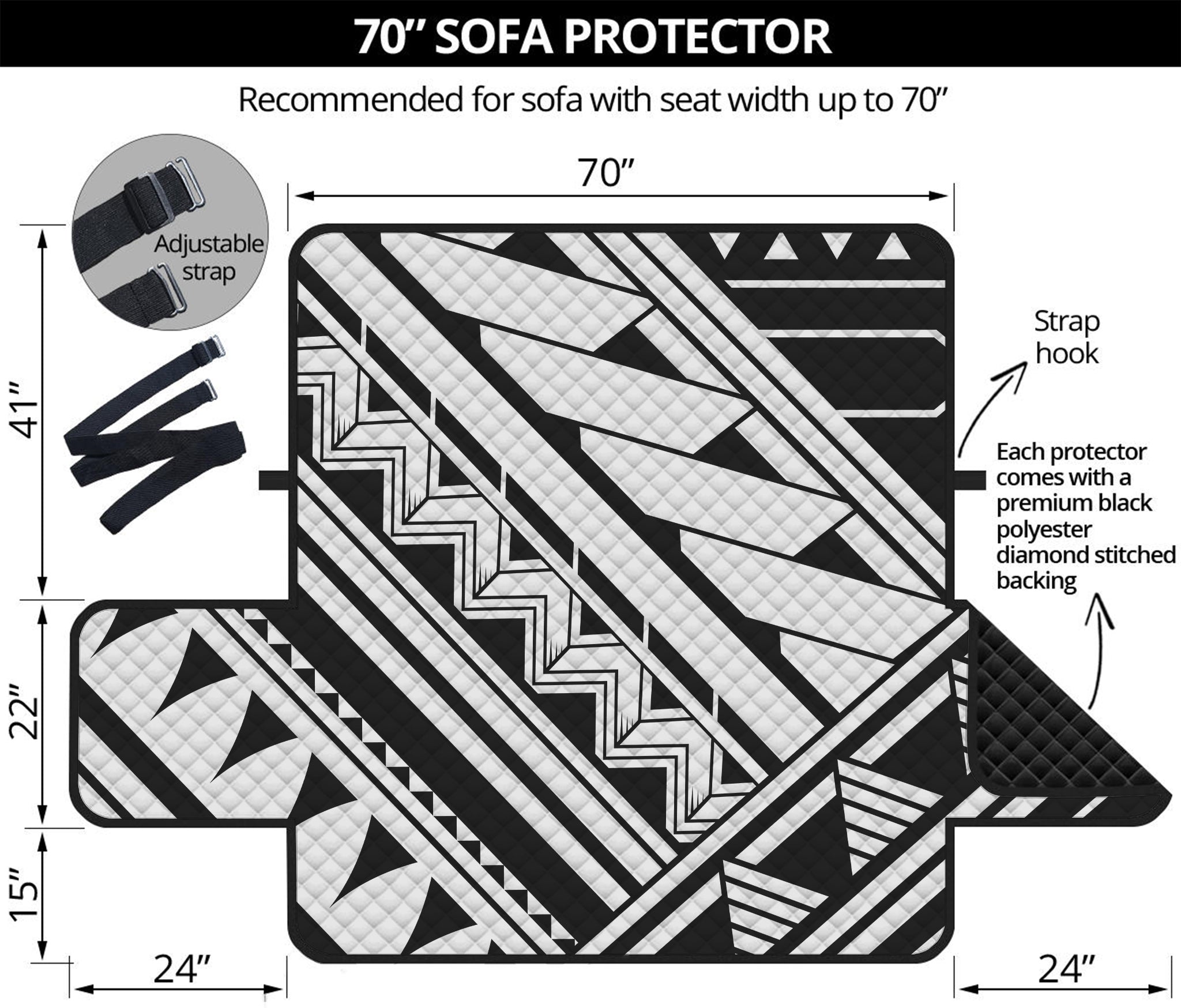 Maori Polynesian Tattoo Pattern Print Sofa Protector