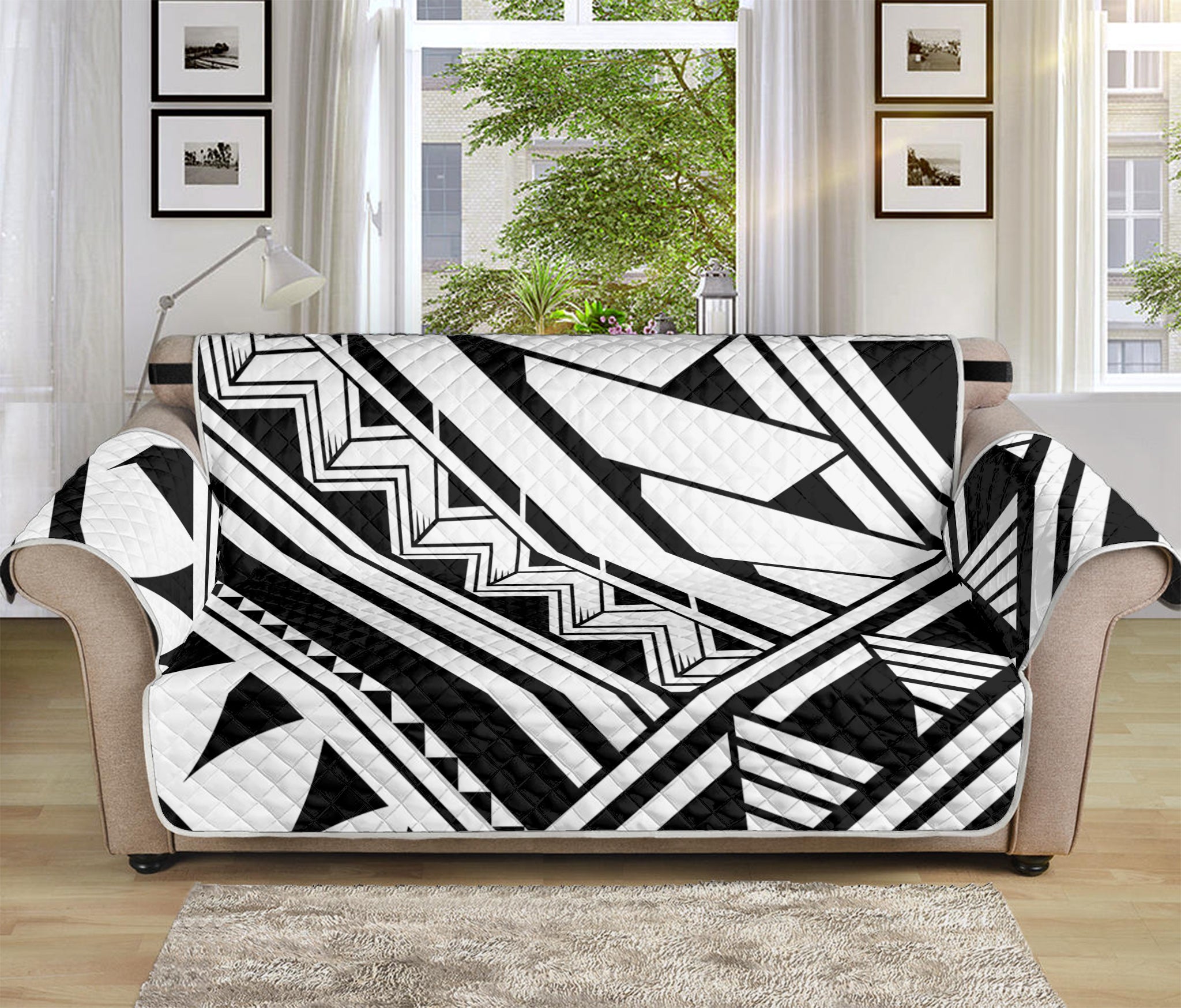 Maori Polynesian Tattoo Pattern Print Sofa Protector