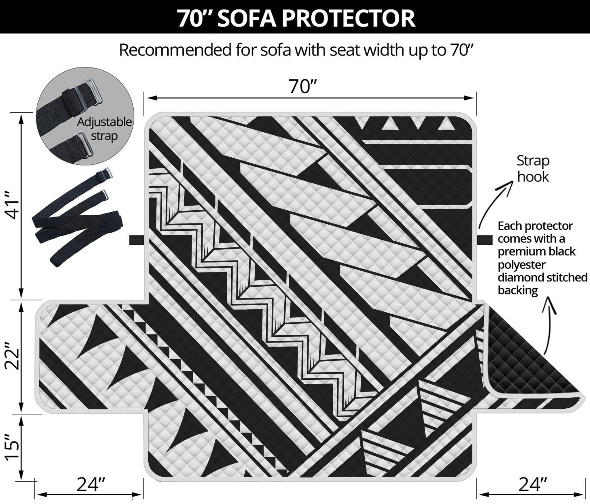 Maori Polynesian Tattoo Pattern Print Sofa Protector