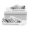 Maori Polynesian Tattoo Pattern Print White Low Top Sneakers