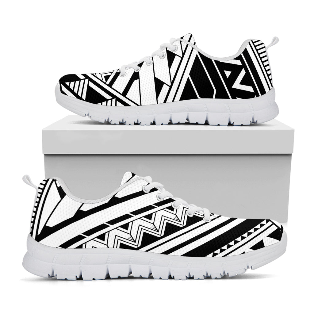 Maori Polynesian Tattoo Pattern Print White Sneakers