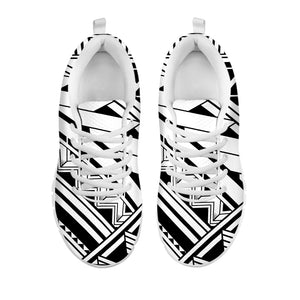 Maori Polynesian Tattoo Pattern Print White Sneakers