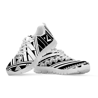 Maori Polynesian Tattoo Pattern Print White Sneakers
