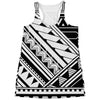 Maori Polynesian Tattoo Pattern Print Women's Racerback Tank Top