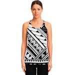 Maori Polynesian Tattoo Pattern Print Women's Racerback Tank Top