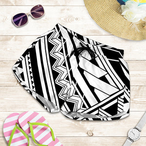 Maori Polynesian Tattoo Pattern Print Women's Shorts