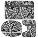 Maori Polynesian Tribal Tattoo Print 3 Piece Bath Mat Set