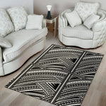 Maori Polynesian Tribal Tattoo Print Area Rug