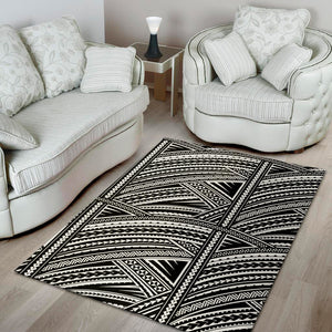 Maori Polynesian Tribal Tattoo Print Area Rug