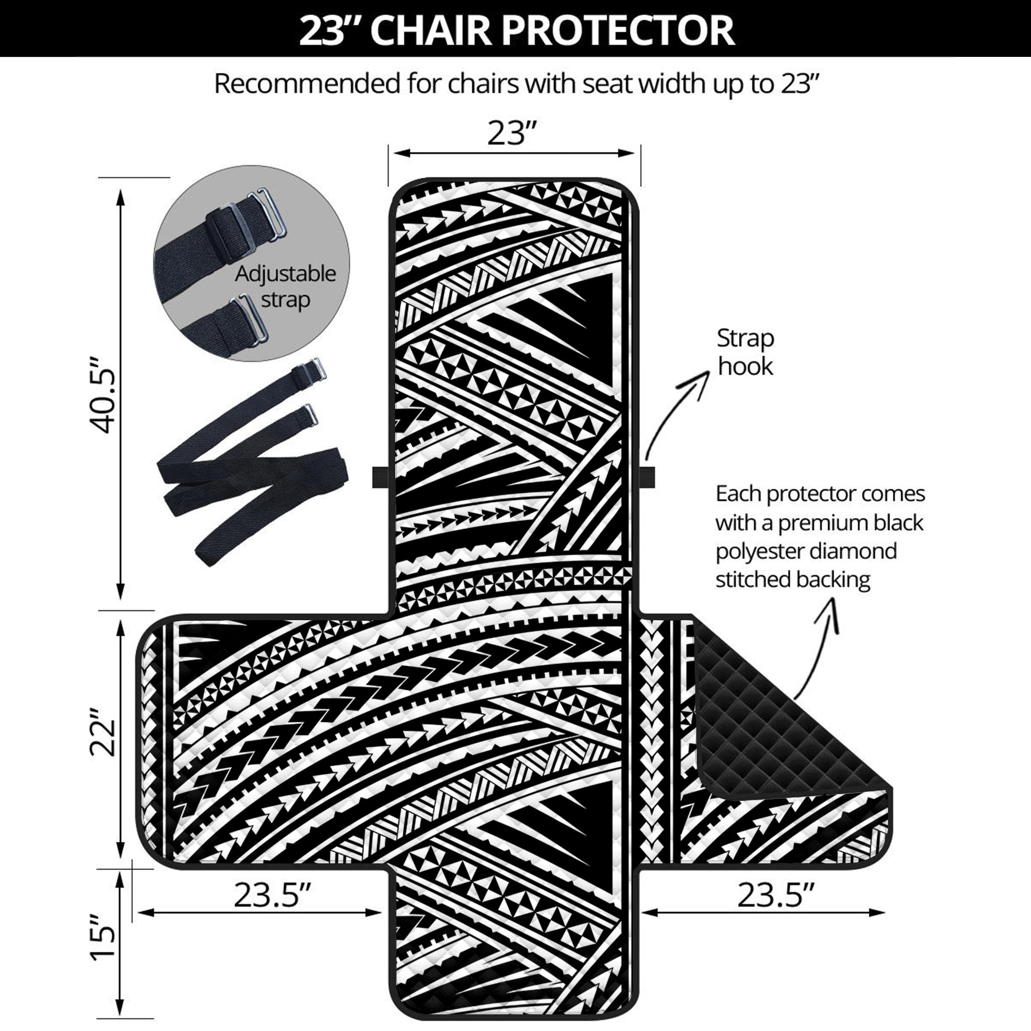 Maori Polynesian Tribal Tattoo Print Armchair Protector