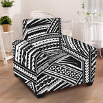 Maori Polynesian Tribal Tattoo Print Armchair Slipcover