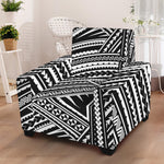 Maori Polynesian Tribal Tattoo Print Armchair Slipcover