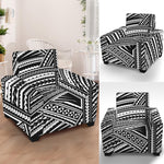 Maori Polynesian Tribal Tattoo Print Armchair Slipcover