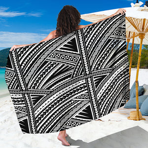 Maori Polynesian Tribal Tattoo Print Beach Sarong Wrap