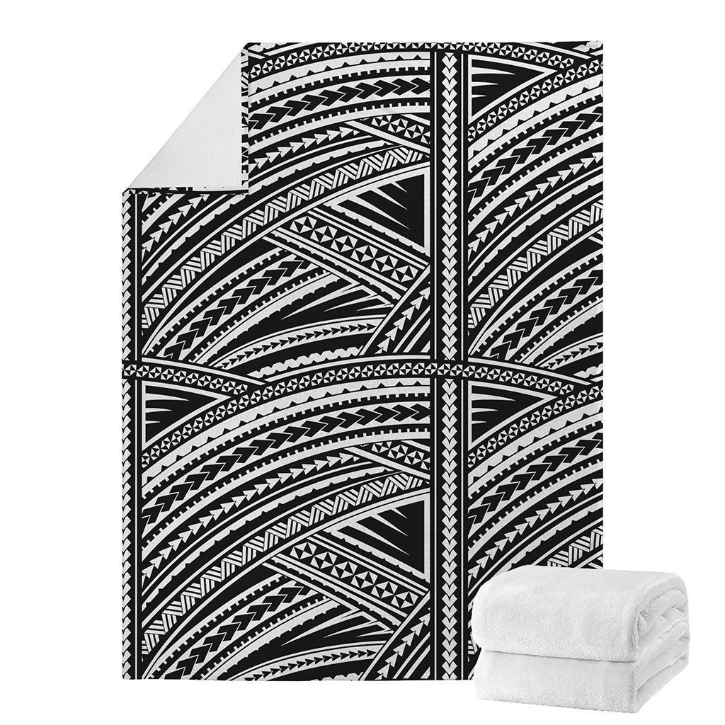 Maori Polynesian Tribal Tattoo Print Blanket