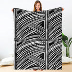 Maori Polynesian Tribal Tattoo Print Blanket