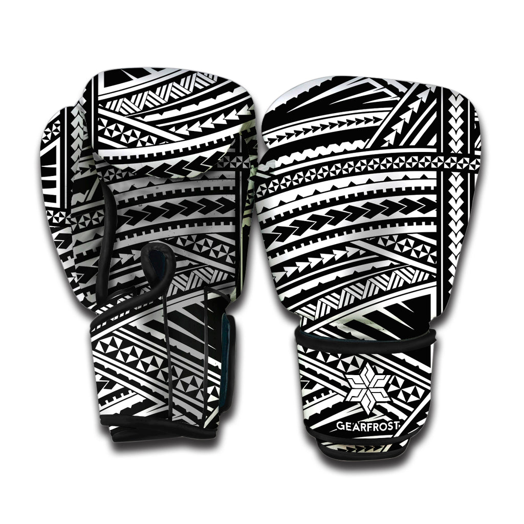 Maori Polynesian Tribal Tattoo Print Boxing Gloves