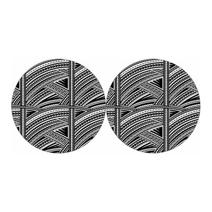 Maori Polynesian Tribal Tattoo Print Car Coasters
