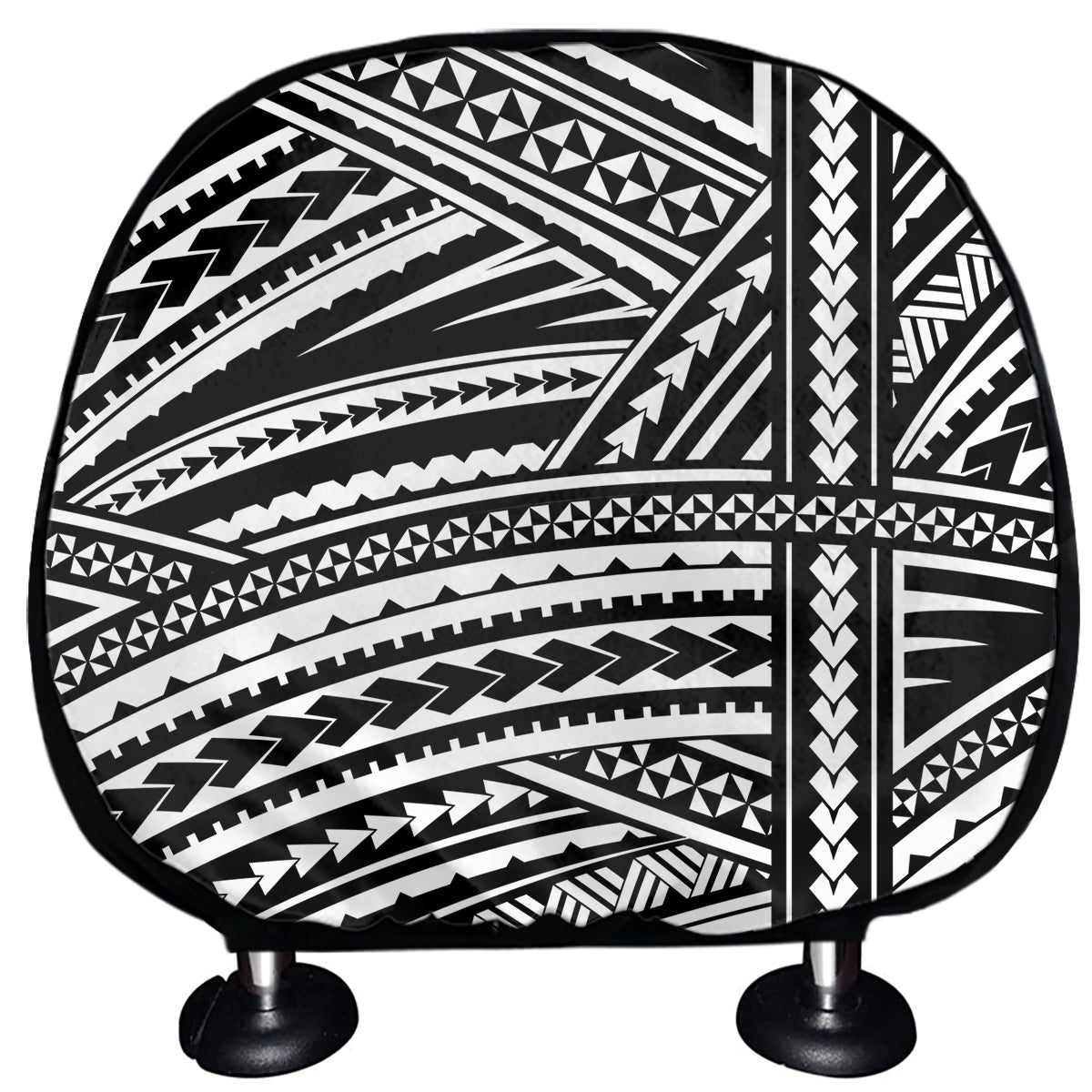 Maori Polynesian Tribal Tattoo Print Car Headrest Covers