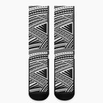 Maori Polynesian Tribal Tattoo Print Crew Socks