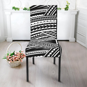 Maori Polynesian Tribal Tattoo Print Dining Chair Slipcover