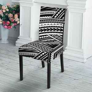 Maori Polynesian Tribal Tattoo Print Dining Chair Slipcover