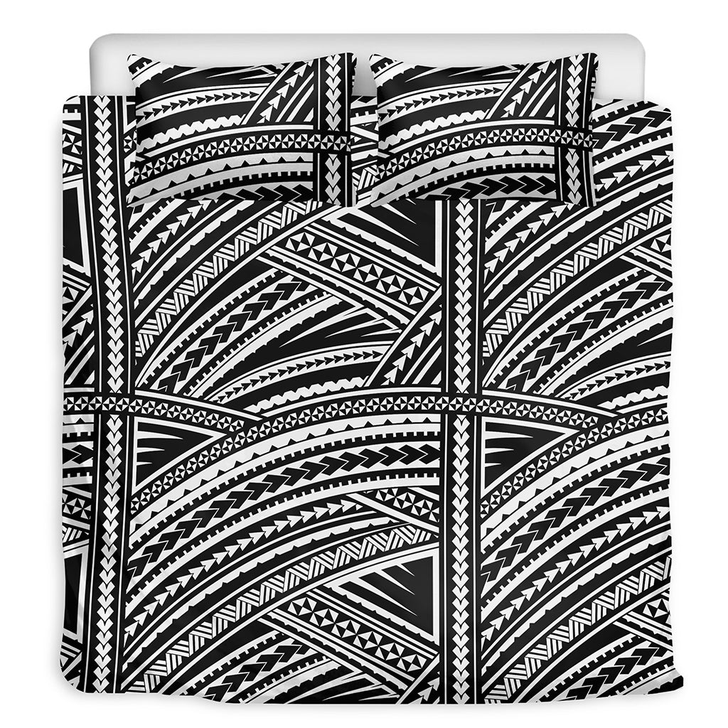 Maori Polynesian Tribal Tattoo Print Duvet Cover Bedding Set