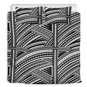 Maori Polynesian Tribal Tattoo Print Duvet Cover Bedding Set