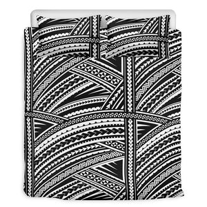 Maori Polynesian Tribal Tattoo Print Duvet Cover Bedding Set