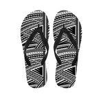 Maori Polynesian Tribal Tattoo Print Flip Flops