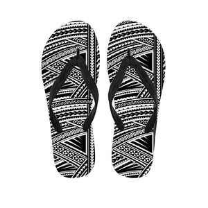 Maori Polynesian Tribal Tattoo Print Flip Flops