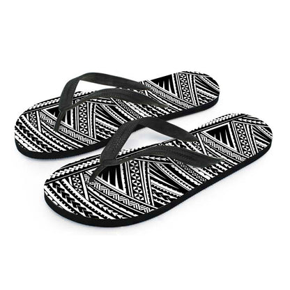 Maori Polynesian Tribal Tattoo Print Flip Flops