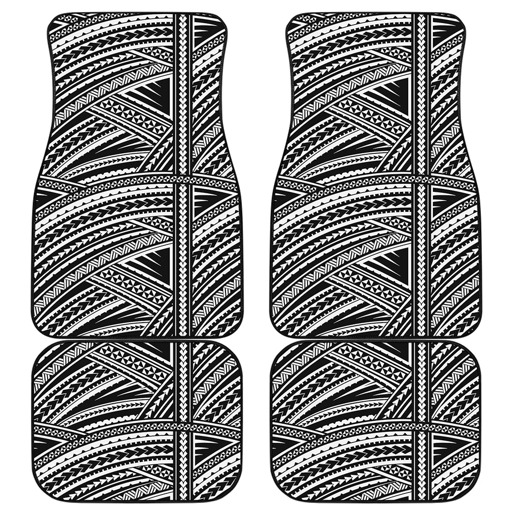 Maori Polynesian Tribal Tattoo Print Front and Back Car Floor Mats