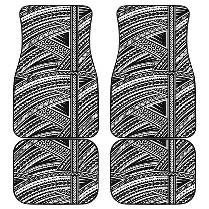 Maori Polynesian Tribal Tattoo Print Front and Back Car Floor Mats