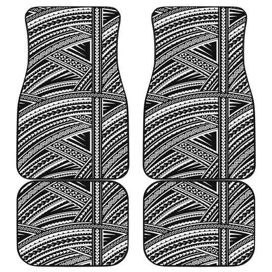 Maori Polynesian Tribal Tattoo Print Front and Back Car Floor Mats